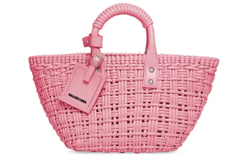 Balenciaga Bistro Cotton Basket Bag, Shoulder Bag, Crossbody Bag, Handbag Women's Pink