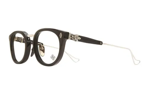 Chrome Hearts Plate Frame Round Eyeglass Frames Unisex Black/Silver
