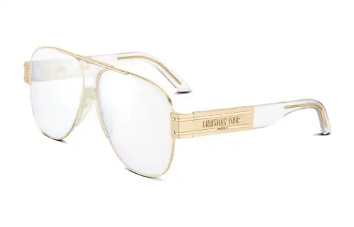 DIOR Metal Aviator Sunglasses Unisex Gold