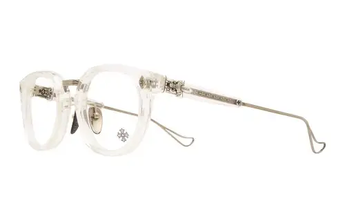 Chrome Hearts Plate And Metal Square Eyeglass Frames Unisex Transparent