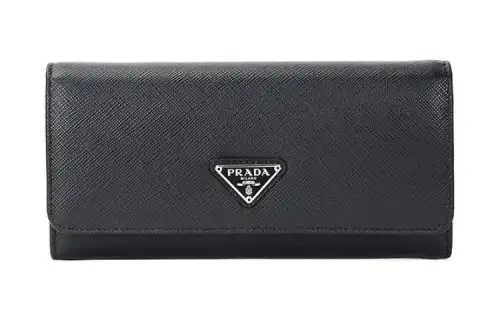 PRADA Flap Cow Leather Evening Bag Wallet Clutch Regular Women's Black