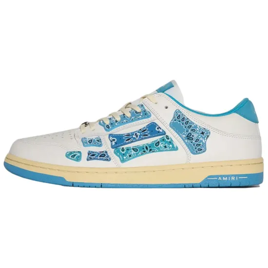 AMIRI Skel-Top Low Skateboard Shoes Men Low-Top White Blue