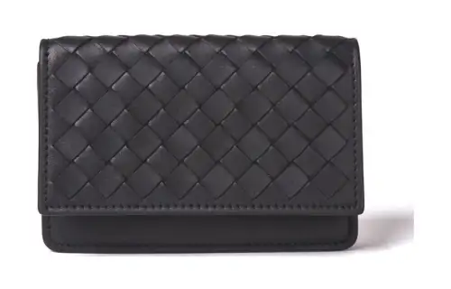 Bottega Veneta Cow Leather Wallet, Card Holder Men's Black