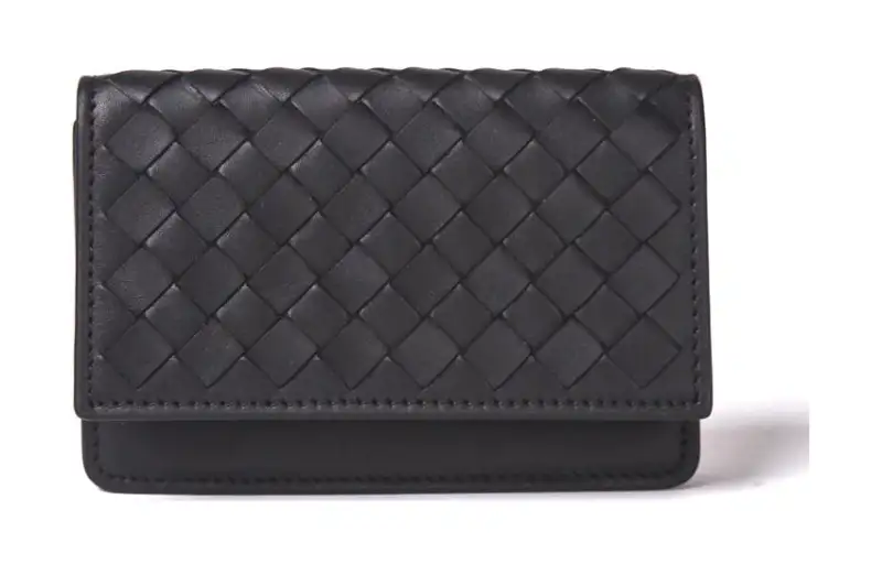 Bottega Veneta Cow Leather Wallet, Card Holder Men's Black