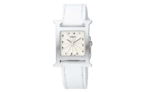 HERMES H Hour Collection Wrist Watches Quartz Movement Leather Strap White Dial Women's Watch 30m Water Resistant