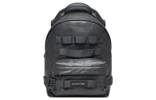 Balenciaga Army Fine Grained Sheepskin Shoulder Bag, Crossbody Bag, Backpack Small Men's Carbon Black
