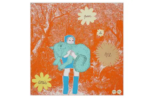 HERMES Scarves Women's Orange/Blue/Green