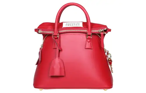 Maison Margiela Grain Calfskin Shoulder Bag, Crossbody Bag, Handbag Women's Red