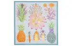 HERMES Carre Scarves Women's Sky Blue/Violet/Green