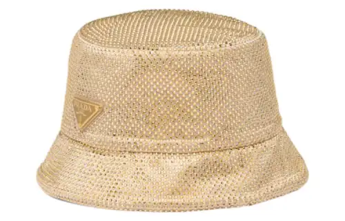 【Previous Season】crystal-embellished satin bucket hat