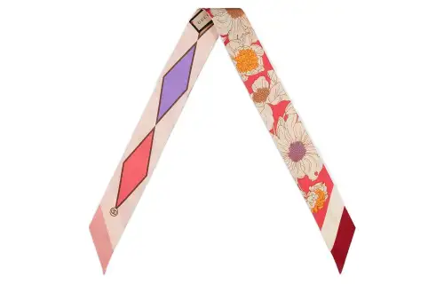 GUCCI Lovelight Silk Scarf Women's Orange Red