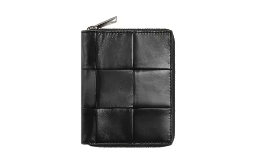 Bottega Veneta Fabric With Cow Leather Wallet Men's Black