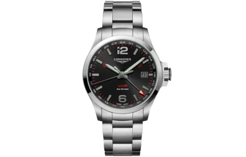 LONGINES Comcast Collection Quartz Movement Men's Watch 43mm Black Dial Stainless Steel Case