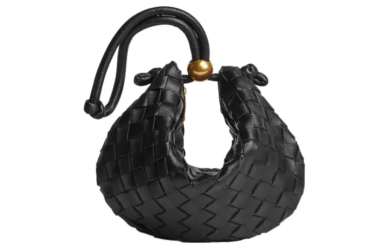 Bottega Veneta Turn Lambskin Shoulder Bag, Handbag, Clutch Small Women's Black