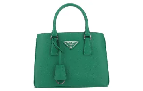 PRADA Saffiano Leather Handbag Mini Women's Green