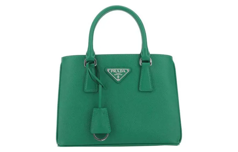 PRADA Saffiano Leather Handbag Mini Women's Green