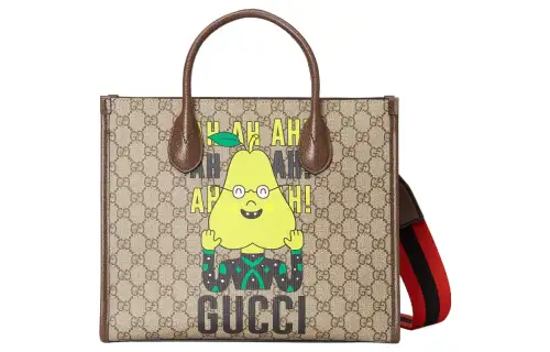 GUCCI Canvas Leather Binding Tote Bag, Shopping Bag, Handbag, Shoulder Bag, Crossbody Bag Small Men's Ebony