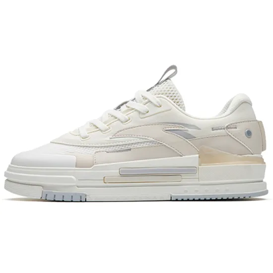 ANTA Skateboard Shoes Men Low-Top Ivory White/Muddy Sand Gray/Microchip Gray