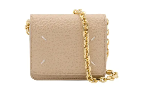 Maison Margiela Leather Shoulder Bag, Wallet Women's Camel