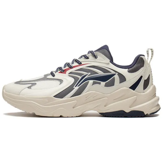 LINING Stargazing Running Shoes Men Low-Top Ecru/Frost Gray/Deep Blue Morpho