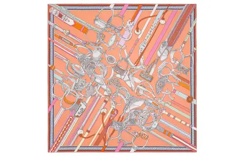 HERMES Stirrups Scarves Women's Orange
