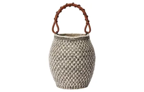 LOEWE With Cow Leather Detail Basket Bag Handbag Women's Original & Umber