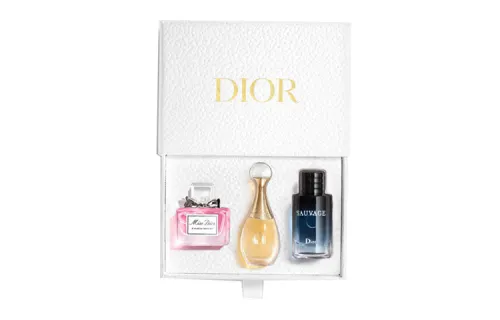 DIOR Small classic perfume sample, set, gift box, 3 piece set, 5 ml, 10 ml