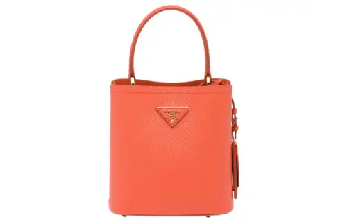 PRADA Saffiano Leather Shoulder Bag, Crossbody Bag, Handbag Women's Orange