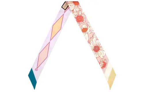 GUCCI Lovelight Mulberry Silk Scarf Women's Orange Yellow