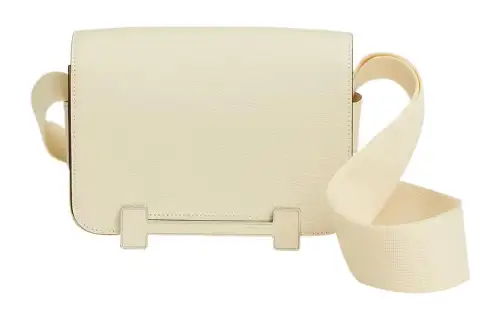 HERMES Geta Goatskin Wooden Sandal Bag, Portable Crossbody Bag, Shoulder Bag Women's I2 Nata Cream White