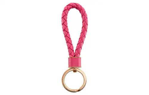 Bottega Veneta Sheepskin Keychain Unisex Pink