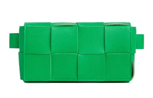 Bottega Veneta CASSETTE Leather Fanny Pack Mini Men's Green