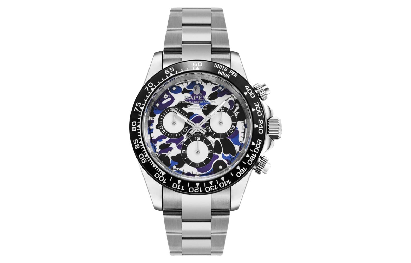Bape A BATHING APE Type 4 Bapex Hong Kong 16th Anniversary Watch Silver/Purple/Blue