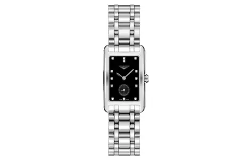LONGINES Quartz waterproof black dial, case stainless steel, watch strap, quartz mechanism, 30meter, 37mm