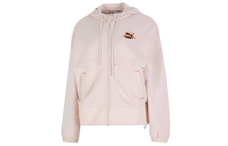 Женская куртка PUMA Camping Full-zip Hoodie (розовая) — фото 2