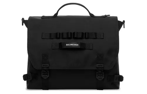 Balenciaga Army Recycled Nylon Messenger Bag, Handbag, Shoulder Bag Regular Men's Black