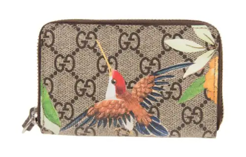 GUCCI Leather Coin Purse Wallet Regular Women's Brown/Multicolor
