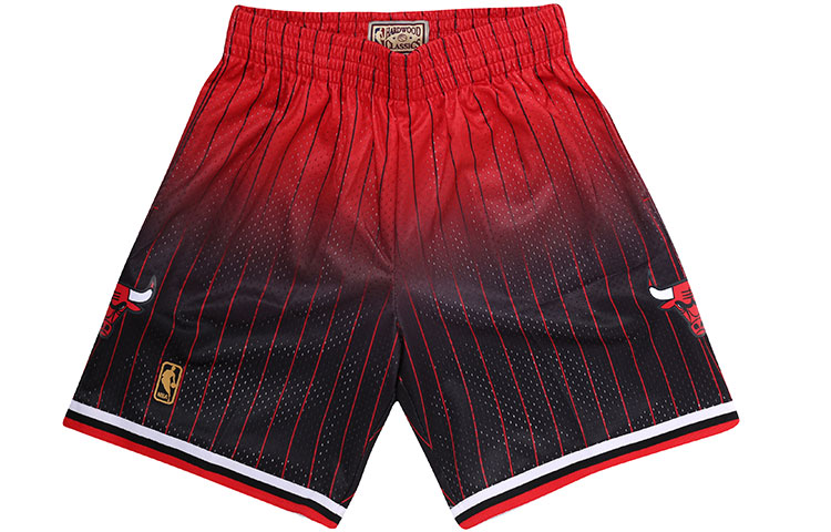 Mitchell Ness Basketball Shorts Men’s Black Red Moderate Straight Fit Pants