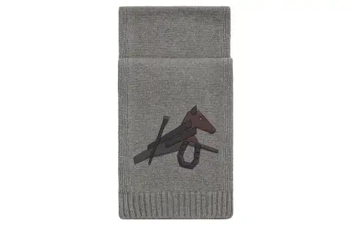 HERMES Knit Scarves Men's Gray