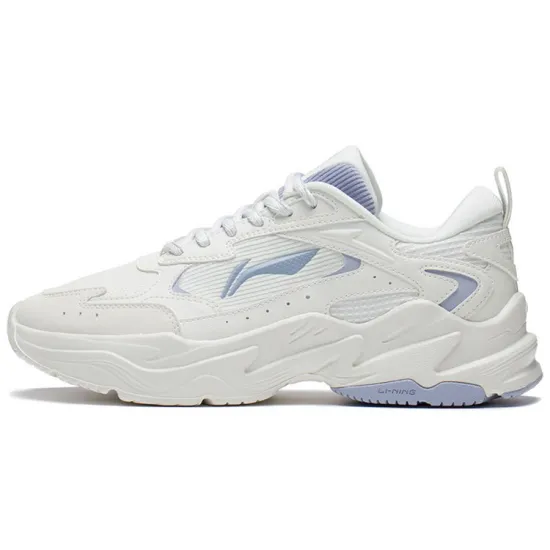 LINING Stargazing Running Shoes Women's Low-Top Champagne White/Light Blue