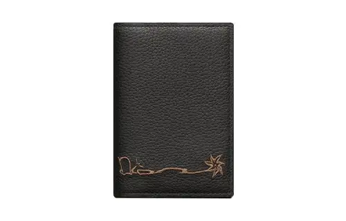DIOR CACTUS JACK Cow Leather Card Holder Men's Black