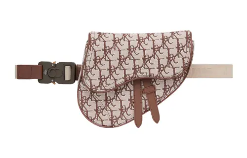 DIOR CACTUS JACK Collaboration Jacquard Fabric Cow Leather Saddle Bag, Crossbody Bag, Shoulder Bag Women's