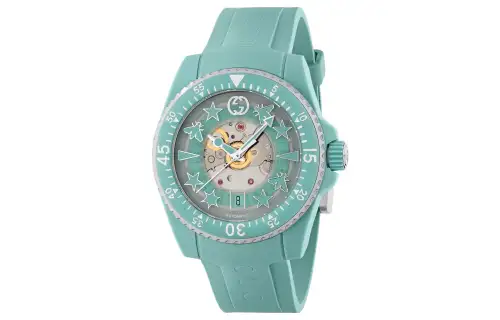 GUCCI Dive Collection Wrist Watches Automatic Mechanical Movement Plastic Strap 40mm Blue Dial Men's Watches