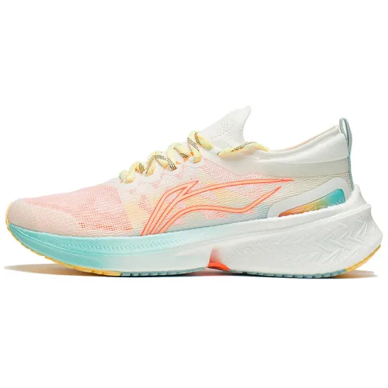 LINING Feidian Discovery Running Shoes Women's Low-Top Orange White/Blue