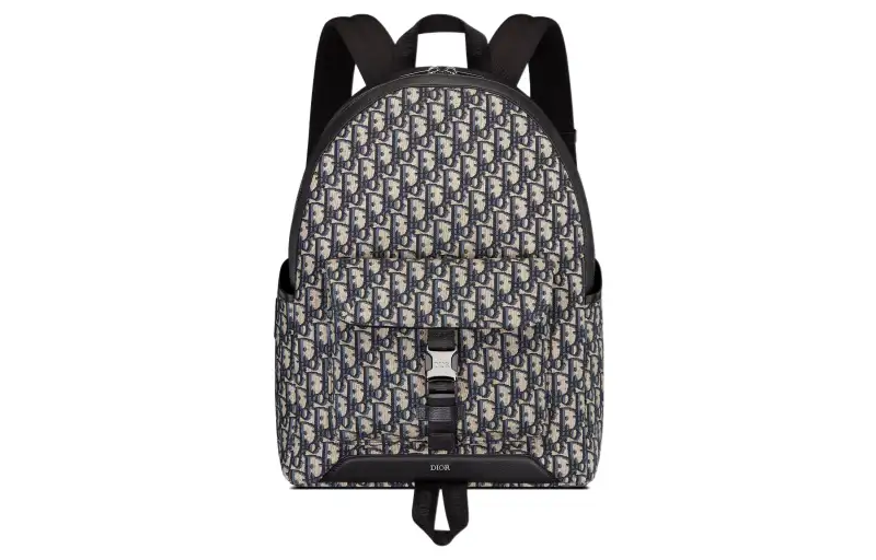 DIOR Grained Calfskin Backpack Men's Beige/Black