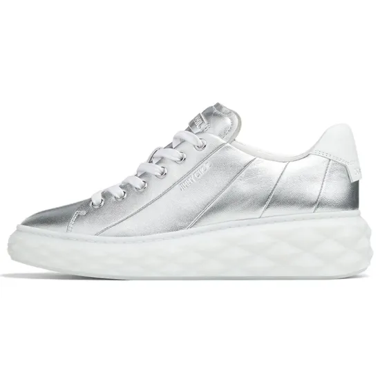 Jimmy Choo Diamond Casual Shoes Women's Low-Top Silver White