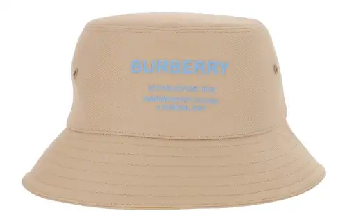 Burberry Logo Embroidered Cotton Bucket Hat