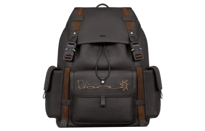 DIOR CACTUS JACK Collaboration Grain Cow Leather Backpack Regular Men's Black