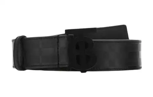 Burberry Leather Belts Men's Black Width 3.5cm