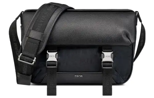 DIOR With Cow Leather Messenger Bag, Shoulder Bag, Crossbody Bag Regular Men's Black